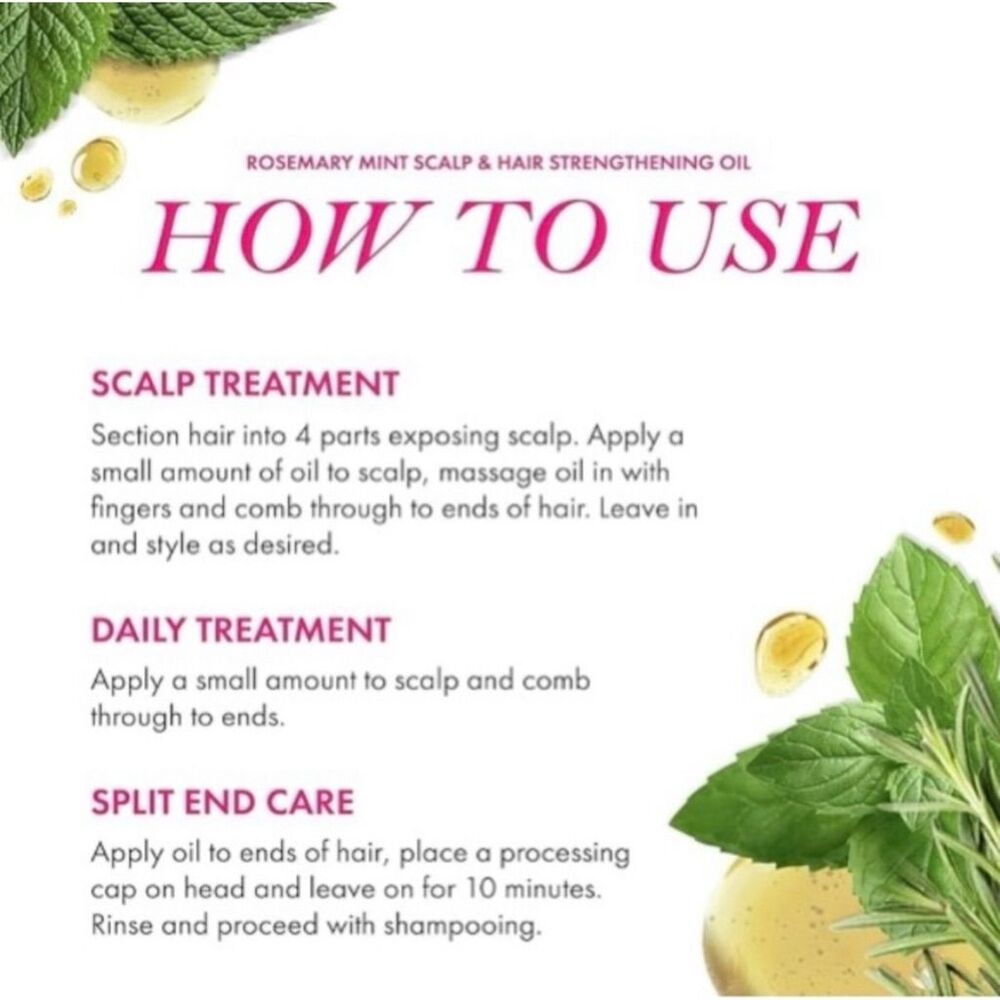 Mielle Rosemary Mint Scalp & Hair Strengthening Oil 3-Pack 2 fl oz Each - Picture 7 of 9